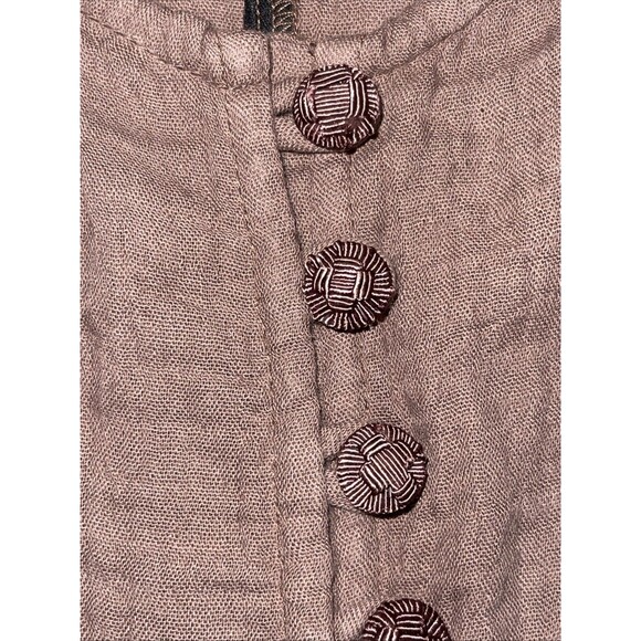 Soft Surroundings Sleeveless Maxi Midi Dress Size 1X Buttons Brown 100% Cotton - Picture 4 of 10